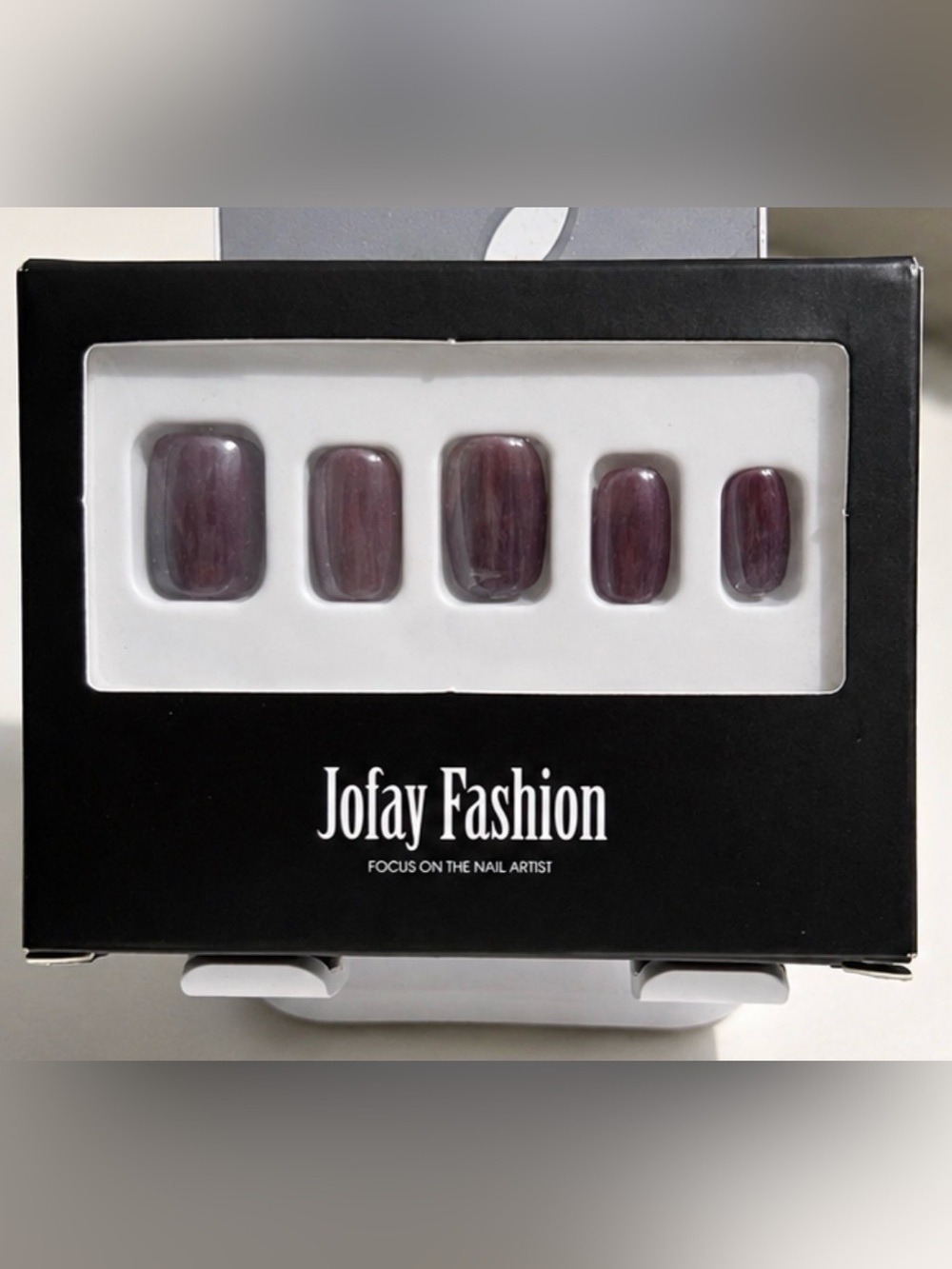 Jofay Fashion Press On Nails 32pc Glossy Deep Mauve Plum